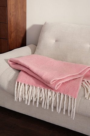 Jotex - Decke Aus Wollmischung rosa - WOLFGANG - Kaufe Plaids und Decken bei Jotex