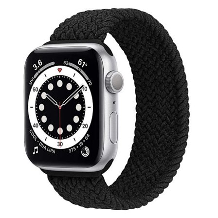 Apple Watch (45 mm) elastiskt klockarmband - Svart / Storlek: L