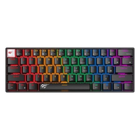 Havit KB903L kabelanslutet mekaniskt RGB-tangentbord för spel (svart) (QWERTY)