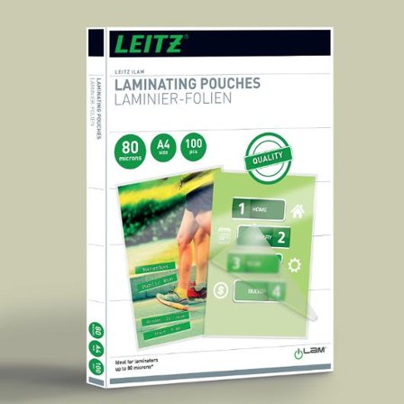 LEITZ Laminat A4 80mic klar 100/fp - Lyreco - Kontorsmaskiner - Laminering - Laminat - A4