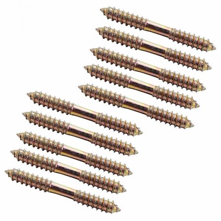 M8 X 70mm Dobbelt Endet Træ Til Træ Møbel Fastgørelsesdyvel Skrue 10stk WGU