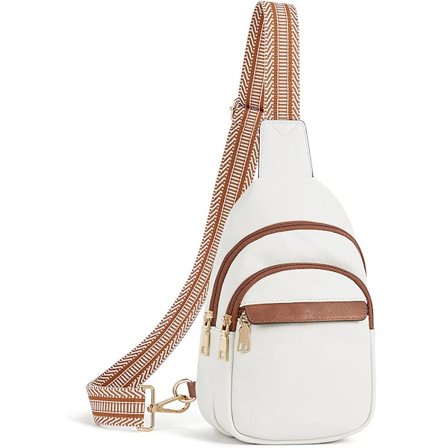 Liten Sling Bag för Kvinnor Veganskt Läder Crossbody Bröstväskor, ZQKLA