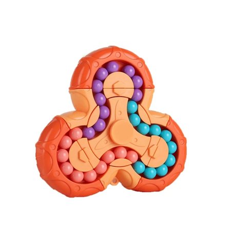 IQ-spel Rubik's Cube Toy, Spin Finger 3D-pussel, Fidget Spinner, Rubik's Cube Puzzle, Six-Side Spinning Top Magic Bean orange