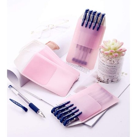 12 stk. gjennomsiktig legepenneveske, beskyttende sykepleierveske, rosa