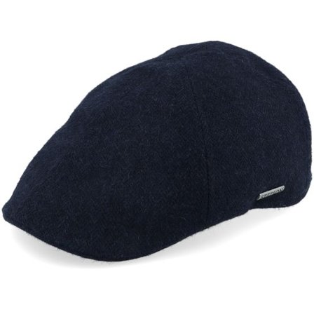 Stetson - Blå flatcap Keps - Texas Herringbone Navy Flat Cap @ Hatstore