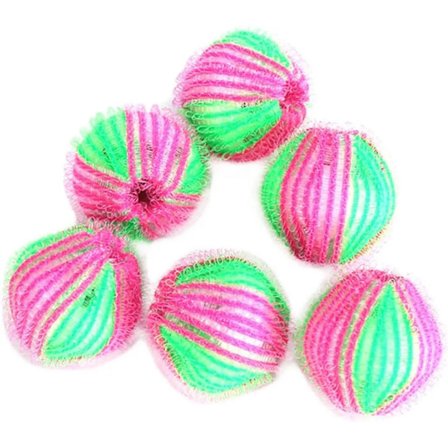 6 stk Gjenbrukbare Anti-lo Anti-hår Spraykuler for Vaskemaskin