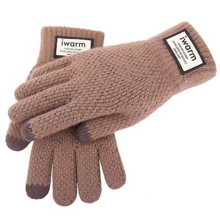 Herre Termiske Strikkede Hel Finger Hansker Vinter Varmer Kalde Votter Berøringsskjerm Gave