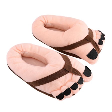 Funny Foot Plush Novelty Tofflor För Kvinnor Män Tjocka Andningsbara Värmande Skor För dagligt bruk
