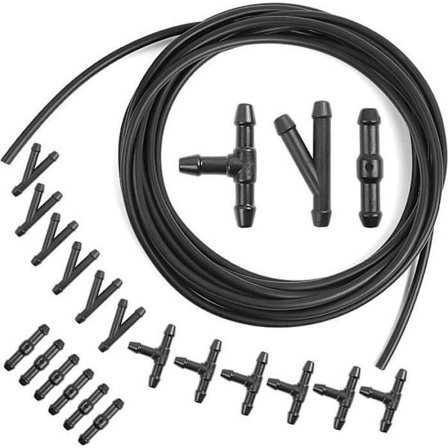 Vinduesvisker slange sæt, 6 meter universal vinduesviskervæske slange med 18 slangestik sprayhose