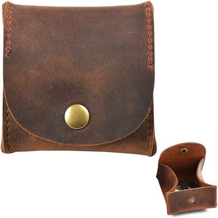 Rustik Læder Måne Lomme Mønt Etui Ægte Læder Klemme Møntpung Pung Skift Holder Bakke Pung Tegnebog