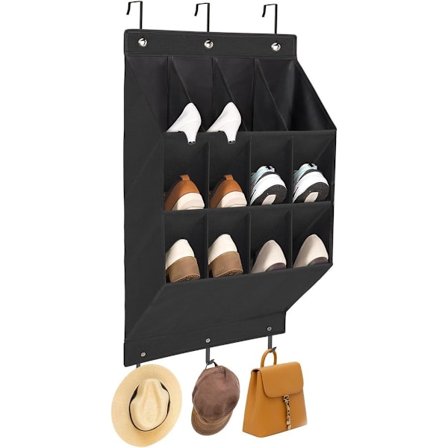 Riippuva kenkälaukku - Kenkien säilytys - Koukuilla - Oven järjestäjä - Oven päällä oleva kenkien järjestäjä