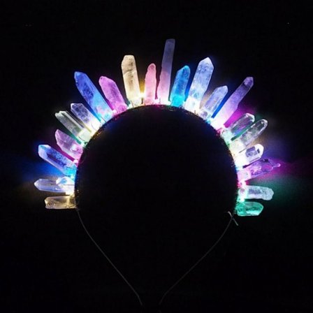 Led Crystal Crown Light up Crown FÄRGRIKT LJUS FÄRGRIKT LJUS