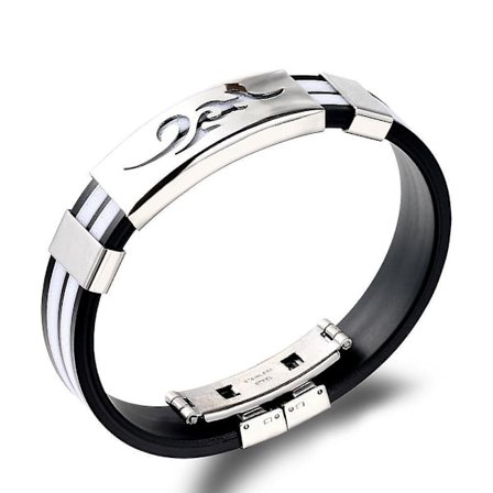 Modearmband Personlighet Titanstål Basket Handrem Armband Silikon Sportarmband