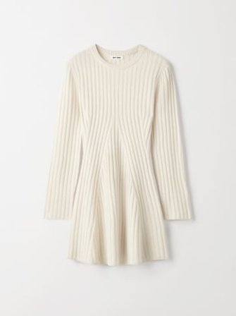 Soft Goat - Mini Dress - Cashmere dress - L - Feather White