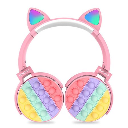 Bluetooth On-ear -kuulokkeet pop-kuplilla, silikoni pop fidget