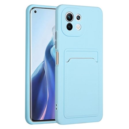 Card Holder Suojakuori For Xiaomi 11 Lite 5g Ne / Mi 11 Lite 5g / 11 Lite - Taivaansininen