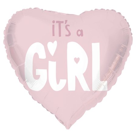 Sydämenmuotoinen Ilmapallo It's a Girl 45cm