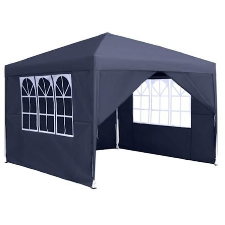 Trädgårdspaviljong - UISEBRT - 3 x 3 m - Fällbar - 4 sidopaneler - Vattentät