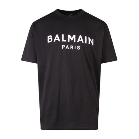 Balmain, T-Shirt Yh 1Eg 000Bb 73 Zwart, Heren, Maat:S,print