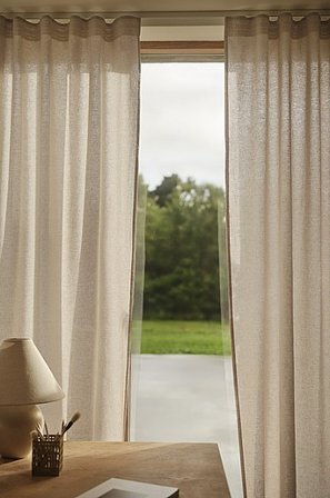 Jotex - Gardin Hørblanding 2-pak Linen beige - MILLY - Køb Multifunktionsgardiner hos Jotex