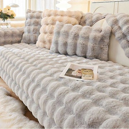 Sofföverdrag hörnsoffa L-formad kaninplysch sofföverdrag sofföverdrag soffa/soffkast hörnsoffa 3/2/1 sitsplatser soffskydd soffaöverdrag soffa