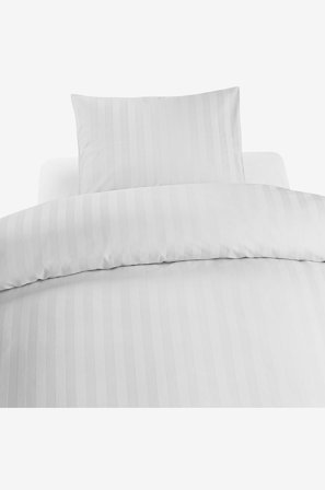 Borganäs of Sweden - 2-Dels Set Satin - Vit - Påslakanset - 150X210 - Från Homeroom