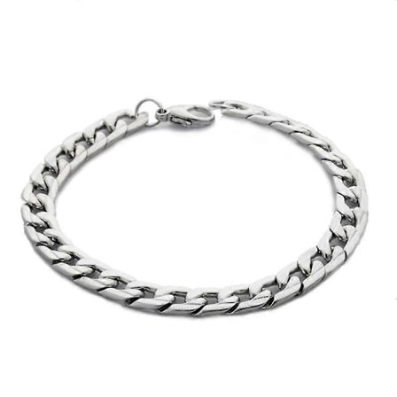 Armband i rostfritt stål, attraktivt 9 mm brett Curb Chain-länk armband för män