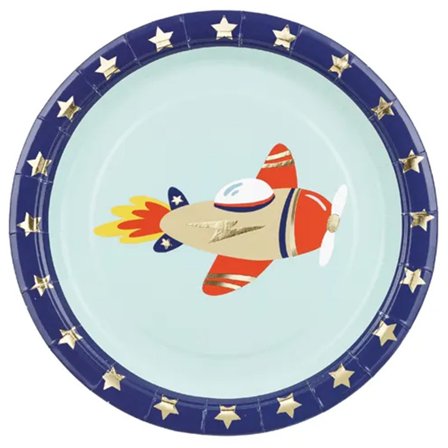 Flygplan Papperstallrik 6-pack