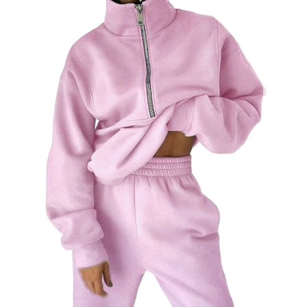 Träningsbyxa Set Jogger Träningsoveraller Långa byxor Joggingbyxor Träningsoverall Set för kontor skolkläder W Pink Z