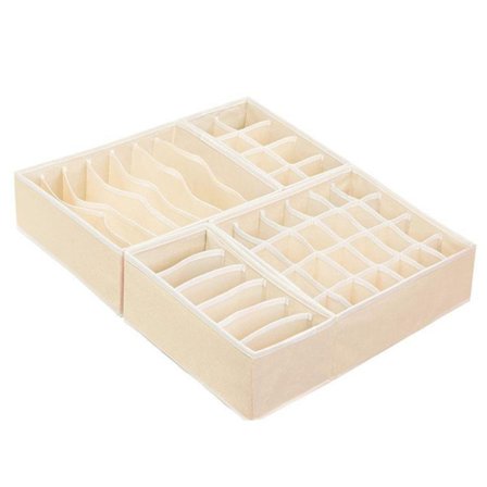 4st Grided Underwear Låda Organizer Box Stor Kapacitet Garderob Förvaringslåda för trosor BH Strumpor