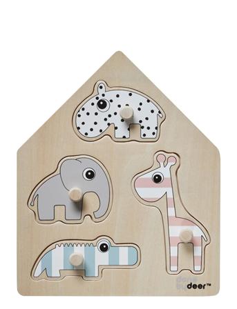 Peg Puzzle Deer Friends Toys Puzzles And Games Pegged Puzzles Multi/mönstrad D By Deer
