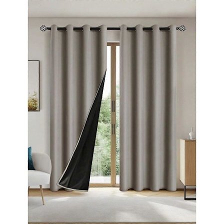 1 st Mörkläggningsgardiner med Belagd Isolerande Foder, Gardiner för Vardagsrum, Sovrum, Kök, Heminredning, Rumsdekoration khaki