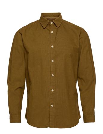 Slhslimasher Shirt Ls Cord Camp Skjorte Uformell Grønn Selected Homme