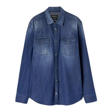 Dondup Casual Shirts Blå, Herre Skjorter