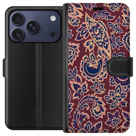 Kompatibel Tegnebogsetui til Apple Apple iPhone 17 Pro Paisley boho mønster indisk mønster vintage blomster orientalsk ornament retro tekstil tapet