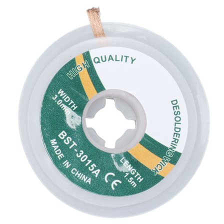 Kobberflettet Væge Aflodningstråd 1,5 Meter 3,0 mm Lav Rest Loddemiddel Fjerner 3015A