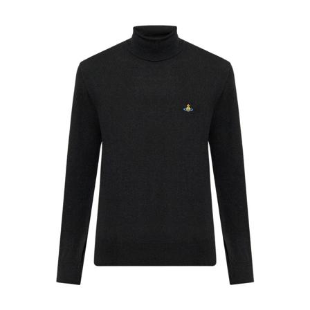 Vivienne Westwood Turtleneck sweater with logo Sort, Herre