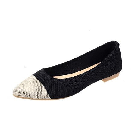 Dam Mesh Flats Skor Spetsiga Tå Klänning Skor för Kvinnor Svart