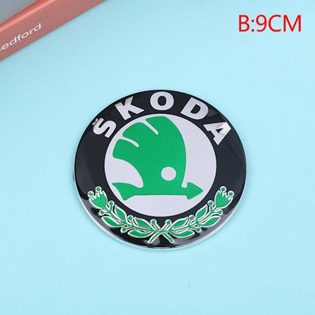8CM 9CM Grønt ABS Emblem for Skoda Bil Hoved Front Bakre Bagasjerom B-FM-