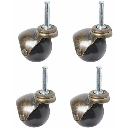 Svingbare hjul, 360 graders svingbare hjul, topplate med deksel, sett med 4 møbelhjul (kulehjul med grep ring, 50mm) KLB