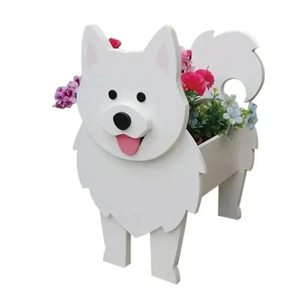 Trädgård Blomkruka Söt Hundformad Kruka Samoyed Labrador Herdehund Vas Krukor PVC Hem Utomhus Trädgård Dekor Blomkrukor