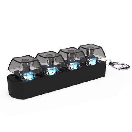 4 Taster Tastatur Keycaps Fidget Leke Stress Relief Mekanisk Tastaturknapp Svart