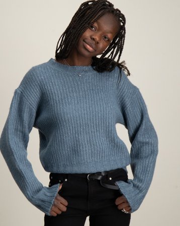 Grunt Kitt Knit Bleu Pulls Fille - Kids Brand Store