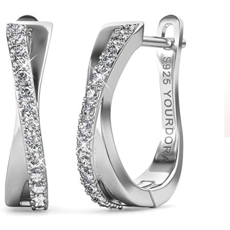 925 Sølv og Zirkonium Rhodium Kvinders Små Øreringe fra