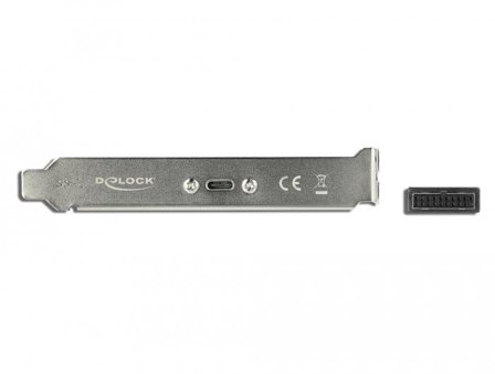 Delock Slot bracket - USB-panel - 19-pins USB 3.0-plugg til USB-C - 50 cm