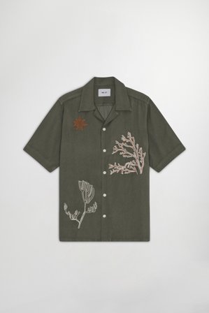 NN07 Julio 5027 Shirt male Green LENZING ECOVERO Viscose