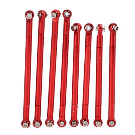 8 stk. Metal Full Car Tie Rod Tie Lever Link Pull Rod til MN86 Serie Model Upgrade RC BilRød
