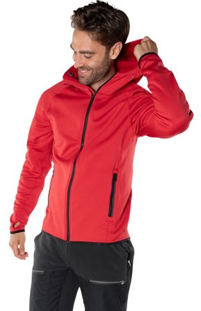 Fristads Outdoor Herr Calcium Polartec Power stretch hoodie, Röd