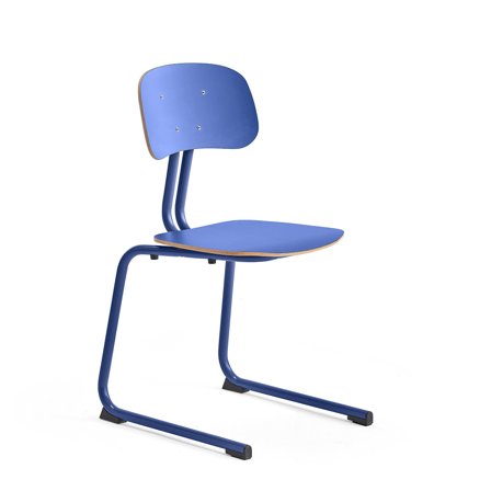 Classroom chair YNGVE, skid base, cobalt blue, midnight blue, H 460 mm