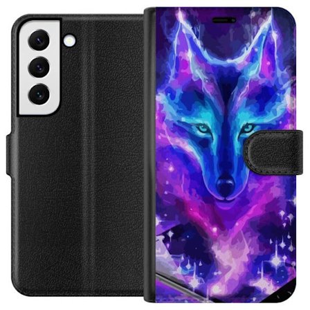 Plånboksfodral till Samsung Galaxy S22 5G med Neon Varg
